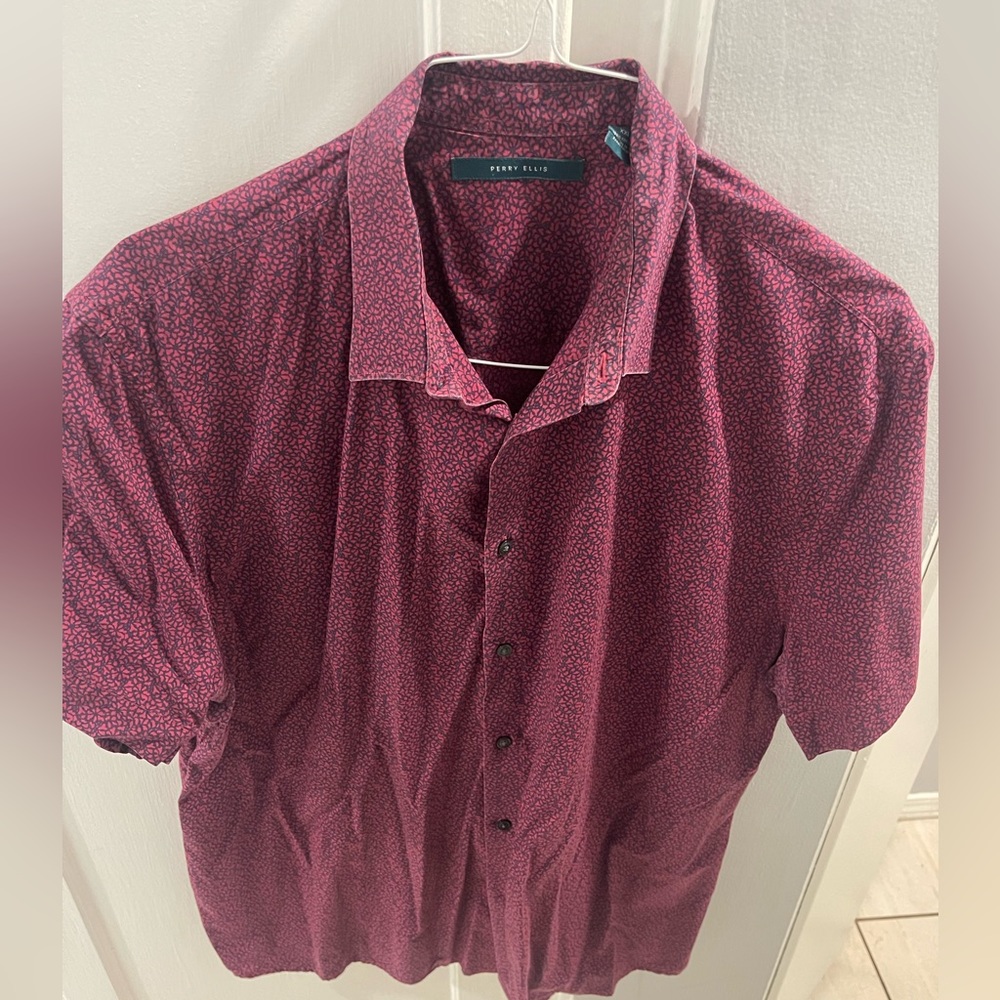 Perry Ellis Short Sleeve Dress shirt size XXL